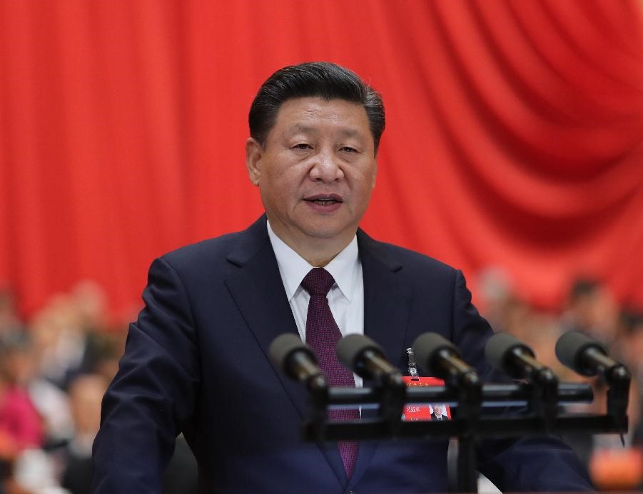 10月18日，習(xí)近平在中國共產(chǎn)黨第十九次全國代表大會(huì)上作報(bào)告。